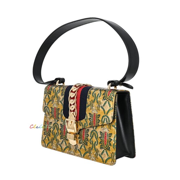 Gucci Small Sylvie Multicolor Brocade Shoulder Bag - Picture 2 of 12